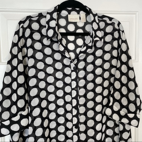 Chico’s Dotted Blouse - Picture 2 of 5